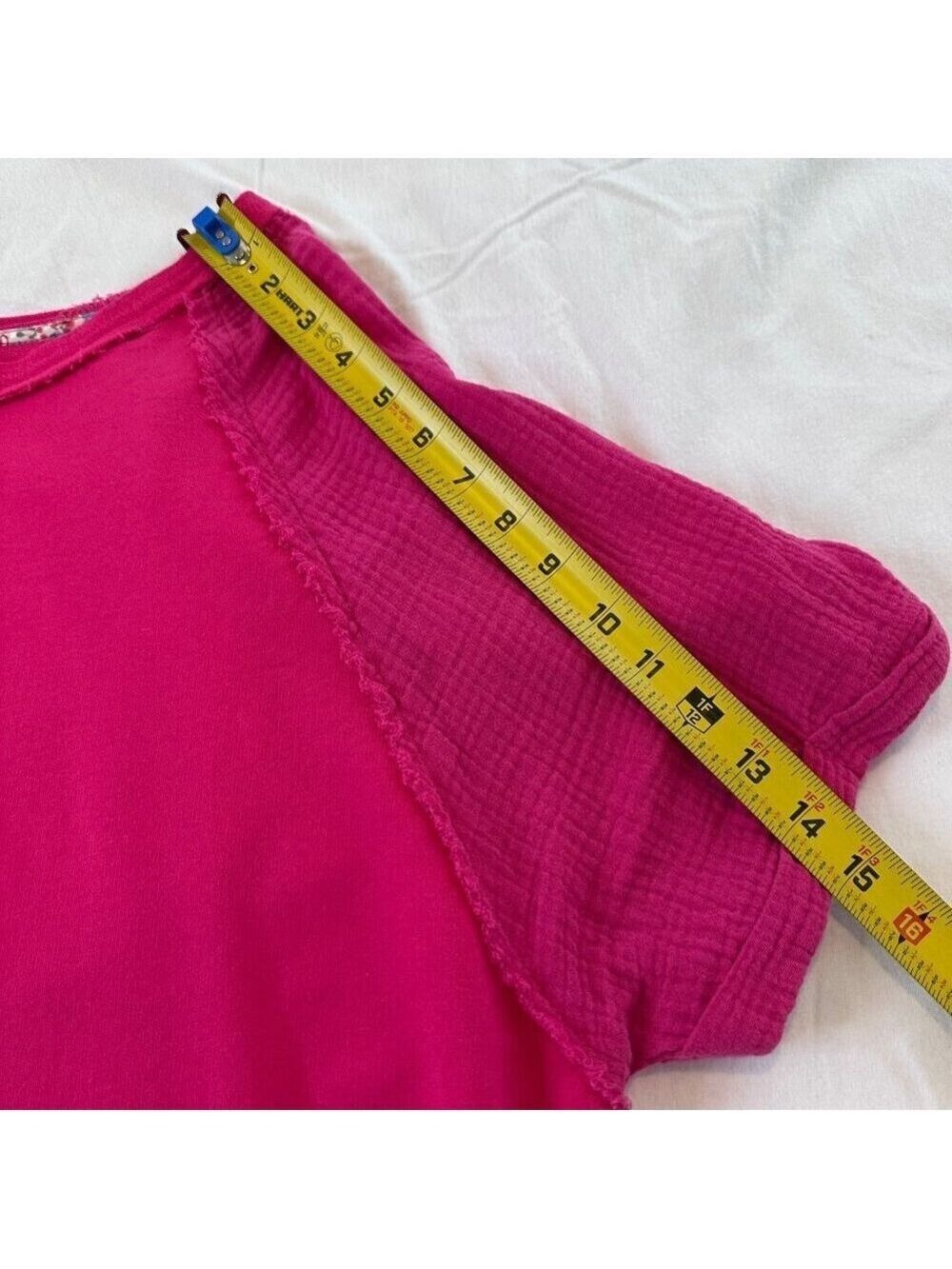Umgee Oversized 1XL Tunic Top Hot Pink Cotton Flowy Plus Size Top Casual Office - Picture 16 of 16